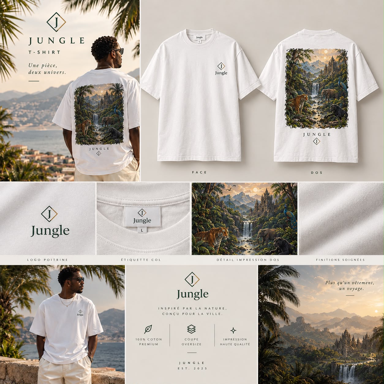 T-Shirt Blanc Jungle